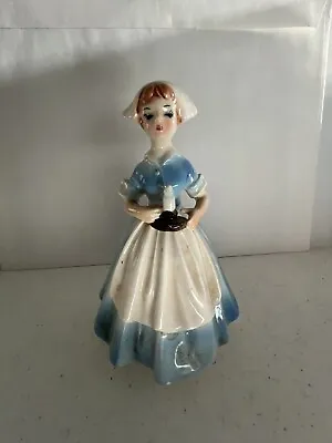 Vintage Lefton Nurse Figurine Nightingale Japan #2739 Blue Dress Holding Candle • £17.37