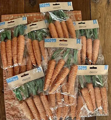 Crafters Square Jute Carrot Spring Decor 4-piece Pack Approx  5    12 PACKS!! • $20