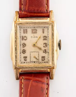 Vintage Elgin Wristwatch For Restoration! Stepped Case & Ornate Hands! • $29.95