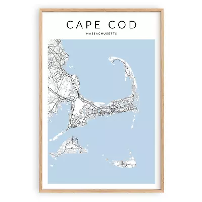 Cape Cod Map Print Unframed Cape Cod Poster Cape Cod Street Map Massachusetts • $65