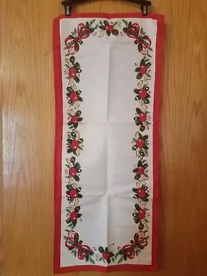 Vintage Christmas Table Runner - 34  X 14 1/2  • $18