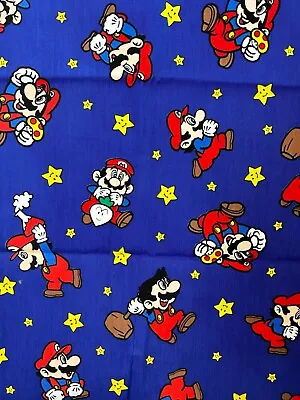 Vintage Super Mario Bros Fabric Nintendo Video Game Quilt Material Hard To Find • $45