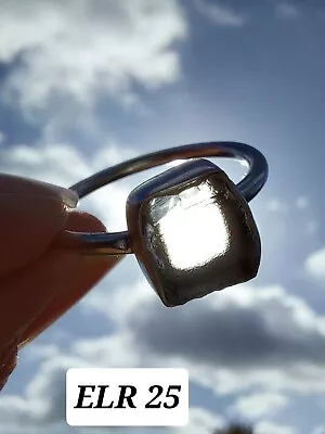 Genuine Libyan Desert Glass 925 Silver Ring. Size Large T 🏜 Crystal Tektite 💍 • £14