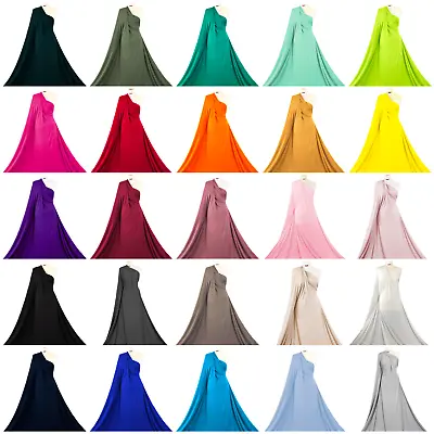 Viscose Jersey Fabric 4 Way Stretch Rayon Elastane Blend Dressmaking Material • £1.25