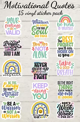 Motivational / Inspiring  Quotes / Kindle / Laptop -  15 Vinyl Stickers • $4.22