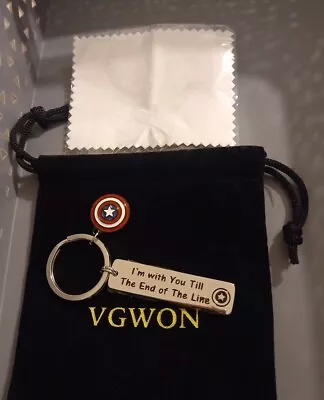Marvel Captain America “I’m With You Till The End Of The Line ” Keyring Keychain • £6.99