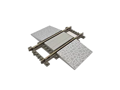 Lego® TRAIN Tracks 9V Railway Level Crossing Track Rail GREY FLAGGING  • $25.25