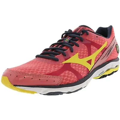 Mizuno Womens Wave Rider 17 Mesh Lace Up Running Shoes Pink  Size 9 • $88.20