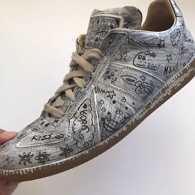 Maison Martin Margiela 22 Graffiti Painted Sneakers Shoes 41 - 8 • $275