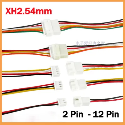 JST- XH2.54mm Pitch Female Male Connector Cable Plug Socket Wires 2 Pin -12 Pin • $2.55