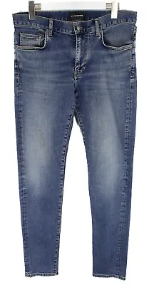 J. LINDEBERG Jay Dust Jeans Men's W32/L34 Faded Slim Fit Stretchy Whiskers Zip • $40.59