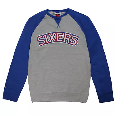 Mitchell & Ness Philadelphia 76ers NBA Turf Fleece Crew Mens Pullover Sweatshirt • £30.99