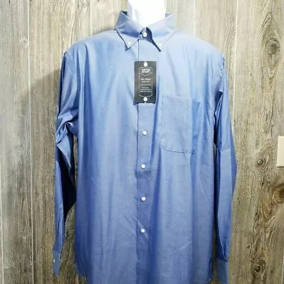 $19.95 • Buy Berkley Jensen Mens (Medium/16) 32/33 Shirt Blue Shimmer Wrinkle Free