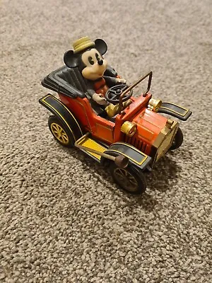 Disneys Masudaya Corp 1981 MICKEY MOUSE 1908 Lever Toy Moving Car WORKING • £9