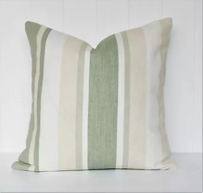 Laura Ashley Awning Stripe Hedgerow Cushion Cover. Back Same Fabric Or Austen • £16.95