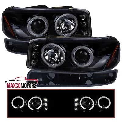 Fits 1999-2006 GMC Sierra 2000-2006 Yukon XL Smoke Projector Headlights+Bumper • $128.49