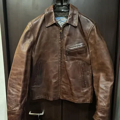 AERO LEATHER Single Riders Jacket Men Size 36 Horsehide Half Belted From Japan • $1157.51