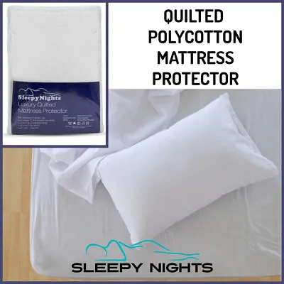 Quilted Mattress Protector Soft Fitted 23 Cm Deep Bed Cover Sheet All Sizes • £5.45