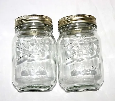 2 X 500 Ml Glass Mason Jam Preserving Storage Jars Gold 2 Piece Screw Lid  • £8.95