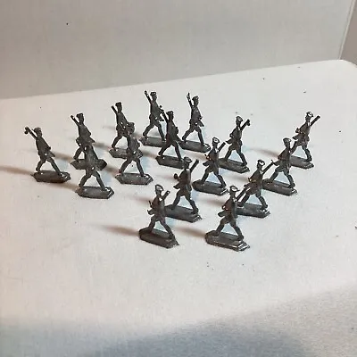Lot Of 16 Die Cast Metal Military Soldier Miniatures 1.5  Unpainted And Unmarked • $7