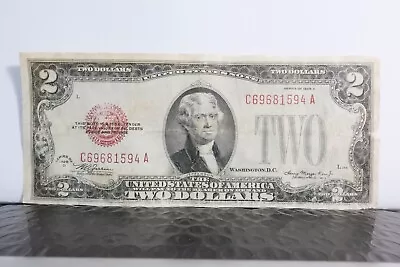 1928 D Red Seal $2 Two Dollar Bill • $31.76
