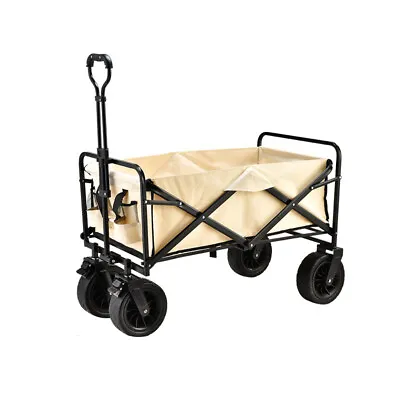 Foldable Collapsible Camping Outdoor Garden Trolley Cart Wagon Truck Wheelbarrow • £59.78
