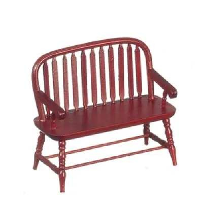 Dollhouse Miniature Mahogany Colonial Windsor Bench By Town Square Miniatures • $15.99