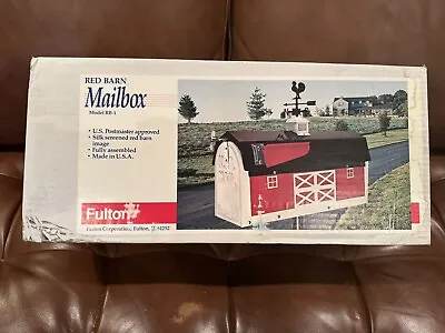 Vintage NOS US Mail Approved Fulton Farmhouse Red Barn Mailbox W/ Weathervane • $80.99