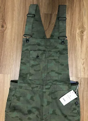 ZARA TRAFALUC Cargo Khaki Green Camo Overalls Size Small • $27