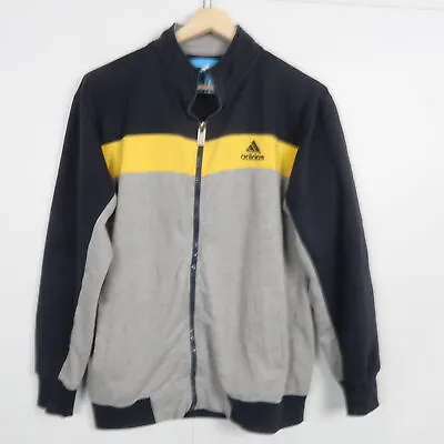 $34.97 • Buy Adidas Mens Jacket Size 2XL Grey Logo Zip-Up Pockets Windbreaker Coat