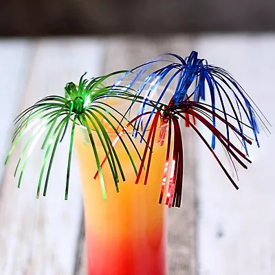 Palm Tree Cocktail Sticks 9   Long- Set Of 24 - Foil Drink Decorations • £3.50