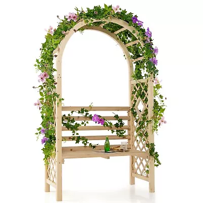  Outdoor Garden Pergola Arch Wooden Arch Bench Climbing Plant Archway  • £129.95