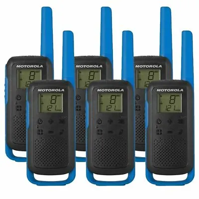 6 X Motorola T62 Two Way Radio Walkie Talkie Blue 8KM PMR446 Licence Free Six • £129.99