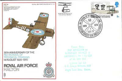 1970 RAF Halton 50th Anniversary Of No1 Technical School Andover Flown Cover • £8