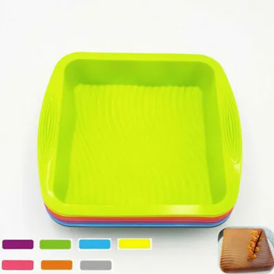 Large Square Silicone Cake Mold Pan Tins Non Stick Loaf Bread Baking Tray Mould~ • £7.79