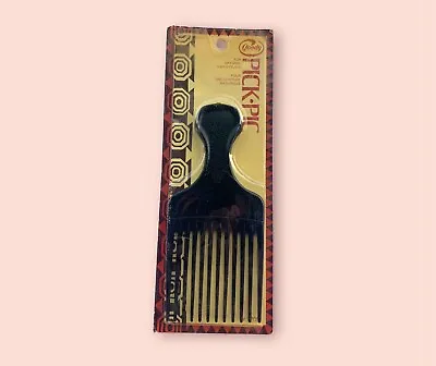 Retro Afro Pick Hair Comb Natural Styling Goody Plastic Black NOS 1970’s • $45.88