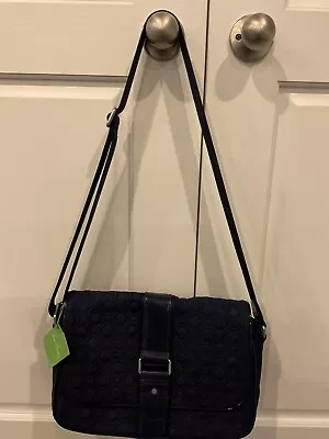 NEW Vera Bradley Classic Shoulder Bag  Navy Crossbody Travel Bag  Microfiber NWT • $28