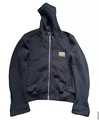Dolce & Gabbana Men's Navy Blue Wool Coat Jacket With Hood - Size 54 🇮🇹 • £45