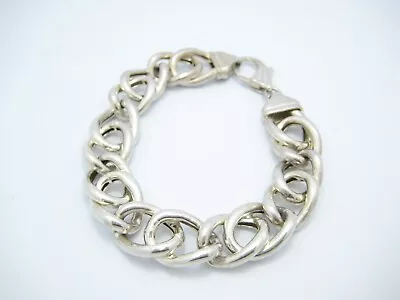 I.S.C. Smooth Curb Link Sterling Silver 13mm Chain Bracelet 8  • $37.49