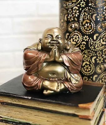 Meditating Praying Hotei Happy Buddha Figurine 4 H Buddhism Feng Shui Statue • $31.49