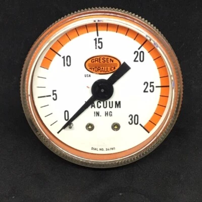 $23 • Buy Gresen Parker 6671001 Gauge Vacuum  Pneumatic Hyd 0-30PSI USA 2  X 1/8  Npt