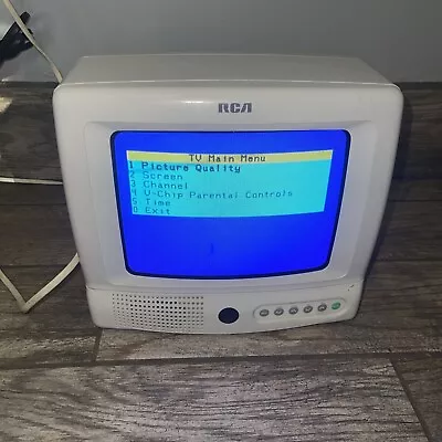 RCA 9” E09344 White Retro Gaming CRT Tube TV No Remote Tested WORKS • $79