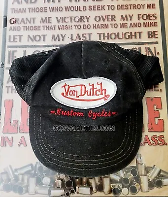 Vintage Von Dutch Trucker Hat Black Denim With White Patch Made In The USA  • $95