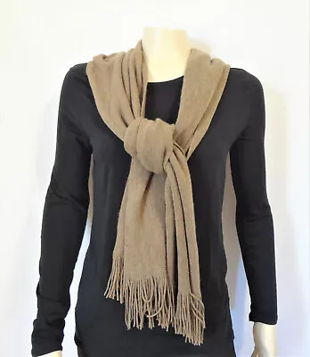 Merona Soft Brown Knit Long Scarf Over 60 Inches Fringed Unisex • $9.95