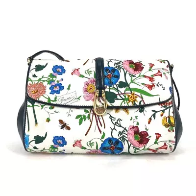 GUCCI Vintage Flora Floral Pattern Flower Bag Pochette Crossbody Shoulder Bag • $370