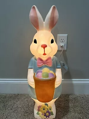 New 2024 Blue Easter Bunny Blow Mold Lighted 24 Inch • $65