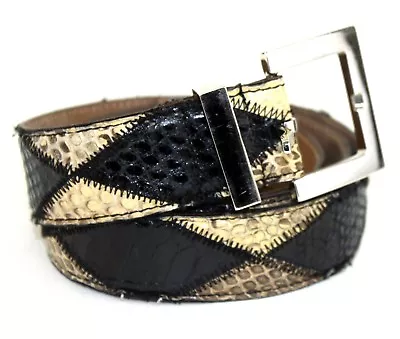 Dolce & Gabbana D&G Snake Skin Leather Waist Belt 80 CM Unisex Vintage Italy • £80.76