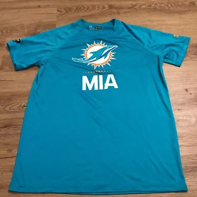 Under Armour Miami Dolphins Shirt Men Small Heat Gear NFL Combine Tyreek Tua • $18.98