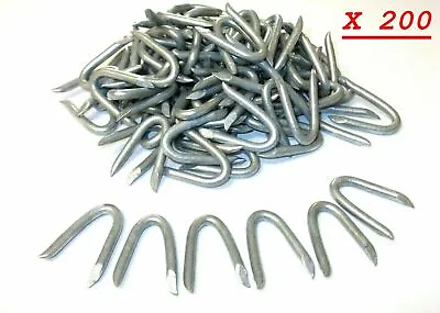 Galvanised U Nails 20mm Heavy Duty Staples For Wires - Pack Of 200 - New • £3.50