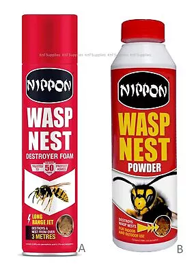 Nippon Wasp Nest Destroyer Foam Killer Spray Powder • £19.95